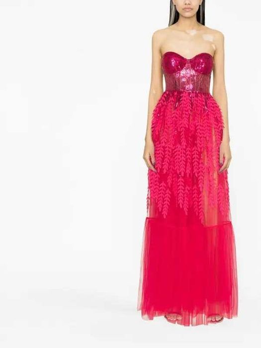 Rochie de bal/ de seara cu aplicații florale Elisabetta Franchi noua