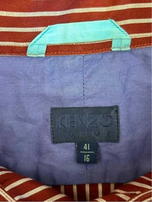 Cămașă Kenzo Homme bărbați mărimea L, 100% bumbac, bordo cu dungi albe, mânecă lungă