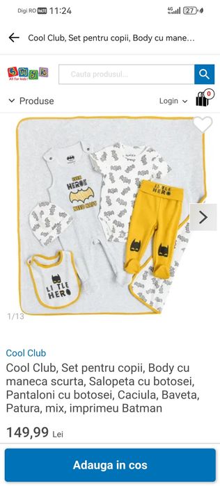 Set băiețel Cool Club Batman mărimea 74