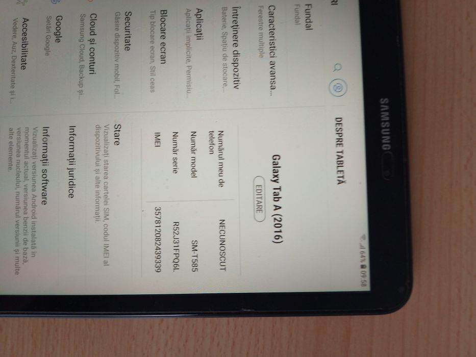 Tabletă Samsung tab A6