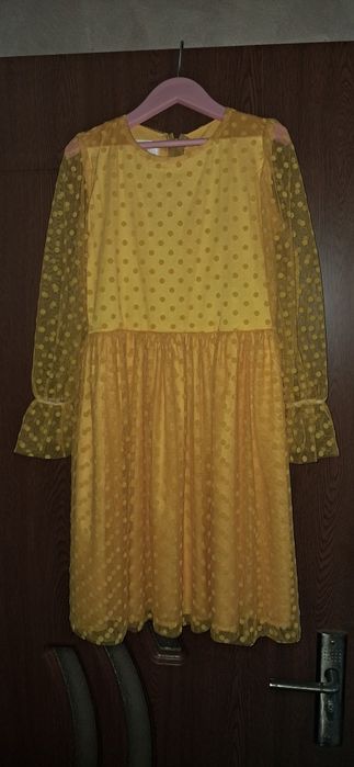 Rochie fetita galbena marimea 128 cm