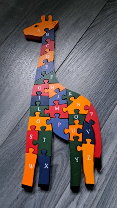 Puzzle girafa din lemn