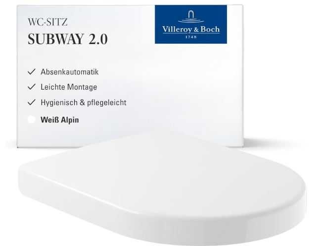 Capac WC Villeroy & Boch Subway 2.0 Original cu închidere lentă Soft Close