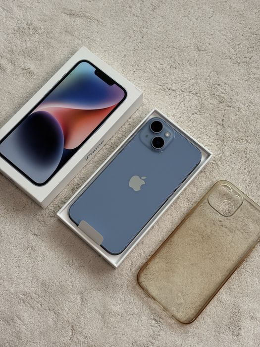 iPhone 14 Blue ca nou 91% 128 GB full box 5G Husa+ Cablu