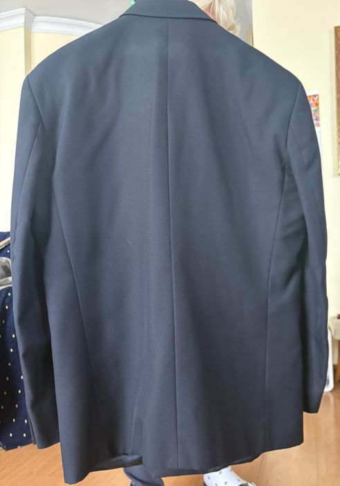 Мъжки сака Л размер тъмно синьо и бежово