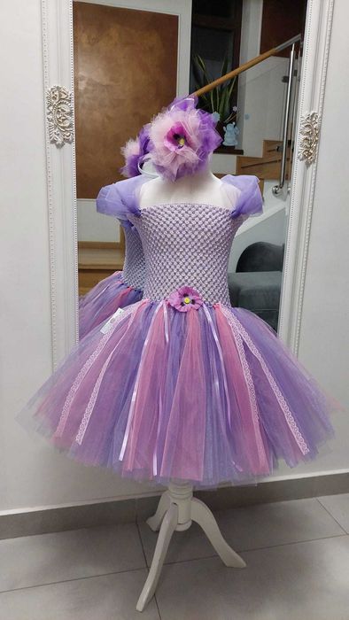 Rochita TUTU floare garoafa  panseluta bujor dalie serbare