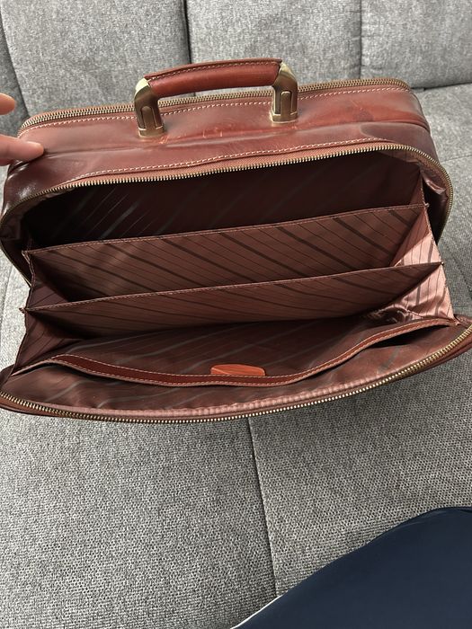 Geanta / servieta umar/maner piele naturala