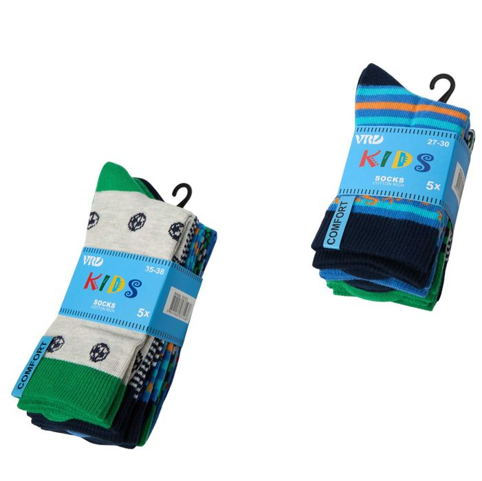 Комплект от 5 чифта комфортни и цветни памучни детски чорапи"