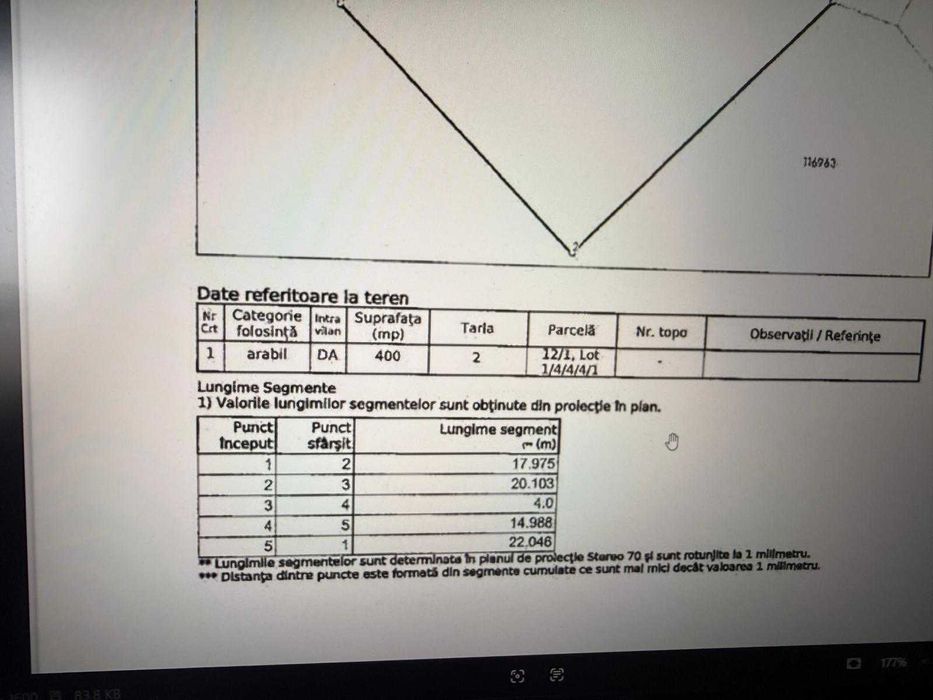 Vand lot de 400 mp2 in domnesti pe str plopilor