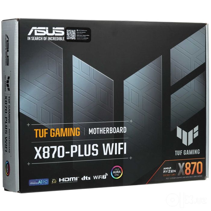 - Материнская плата MB Asus AMD AM5 TUF Gaming X870-Plus WiFi DDR5