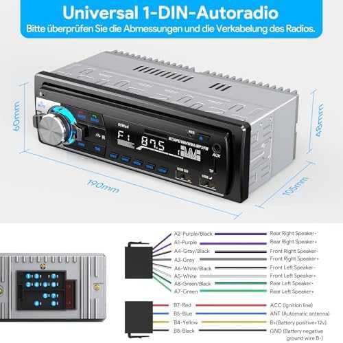 Ново Автомобилно радио Bluetooth 5.0 RDS FM USB TF 1DIN кола автомобил