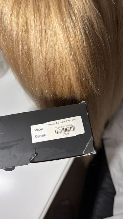 Peruca 100% Păr Natural Belher 60 cm Blond Inchis Cenusiu Model Patty
