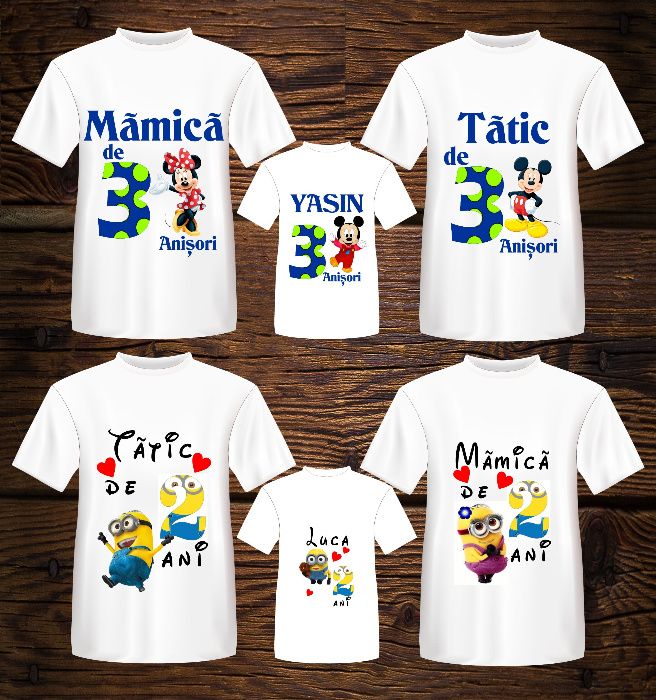 Tricouri personalizate, aniversare, turta, mot, topper cake