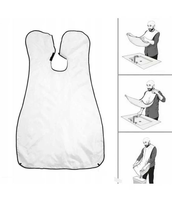 Pelerina de barbierit Decortrend, prindere cu ventuze, alb