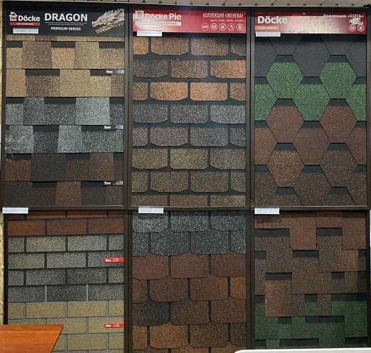 Гибкая черепица и мягкая кровля под ключ — Docke, SHINGLAS, RUFLEX