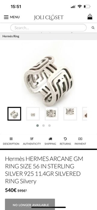 Inel original  Hermes din argint