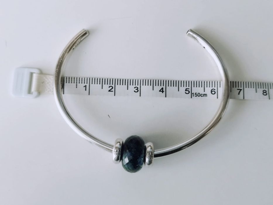 Bratara Trollbeads din argint de 925 cu ametist fatetat si charm