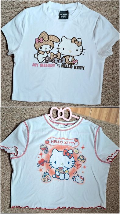 Lot 2 tricouri hello kitty bershka top hello kitty sanrio