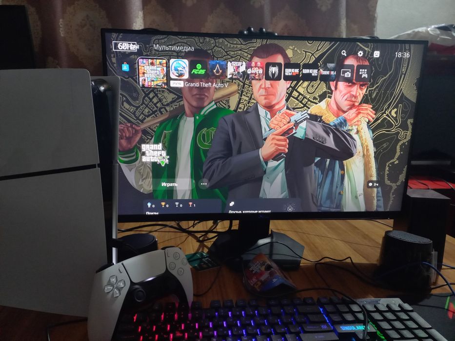 PS5 slim ideal original djoystik bor o'yinlar yozilgan karobka dakumen