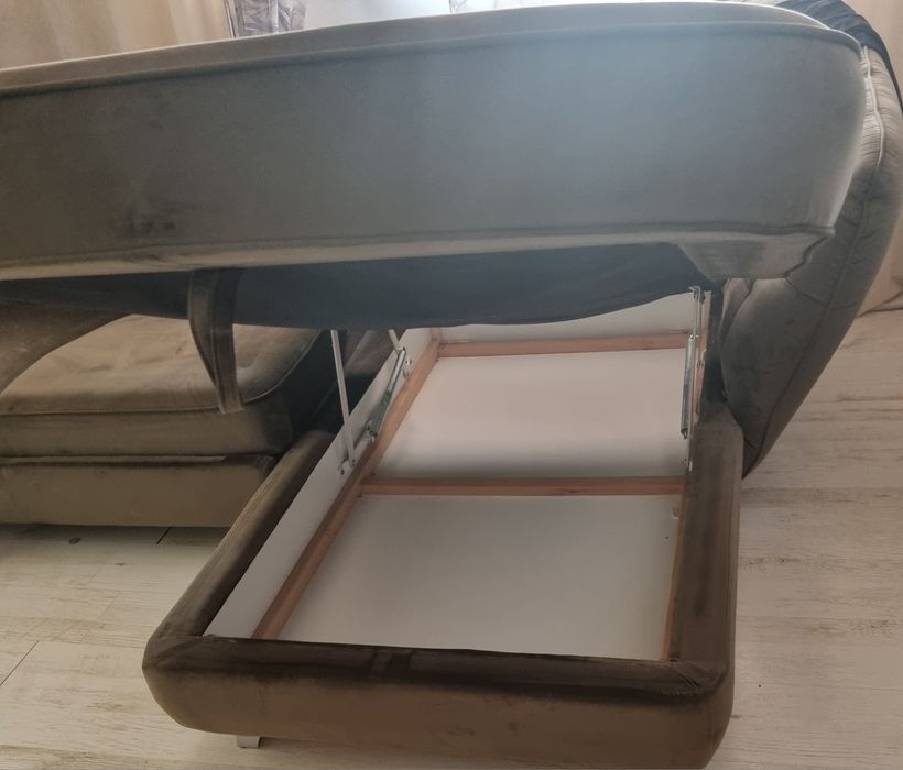 Coltar Cotta extensibil RETRO , dreapta, stofa velvet oliv