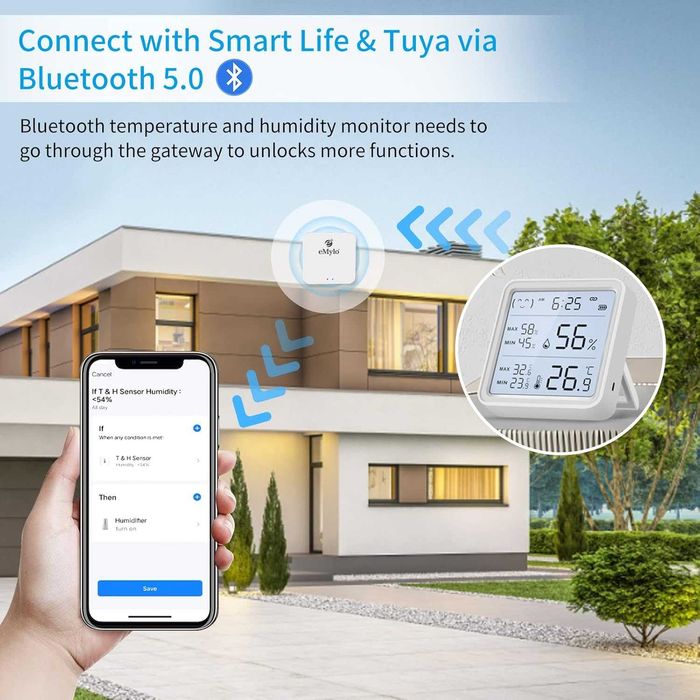 Bluetooth хигрометър, стаен термометър  oт Yasorn