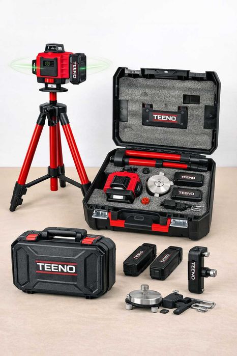 Nivel Laser 4D TEENO 16 Linii 360 cu Trepied si 2 Acumulatori