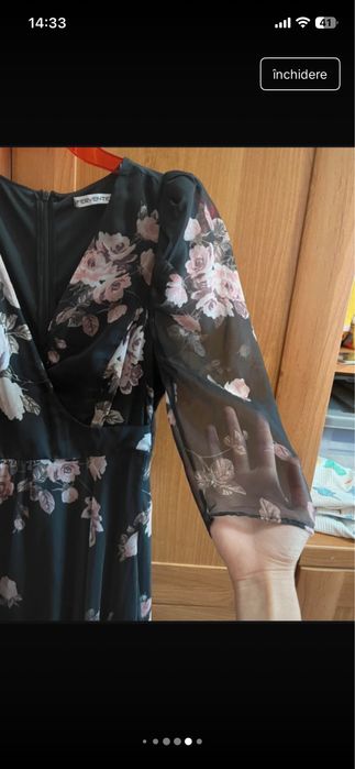 Rochie neagra cu flori
