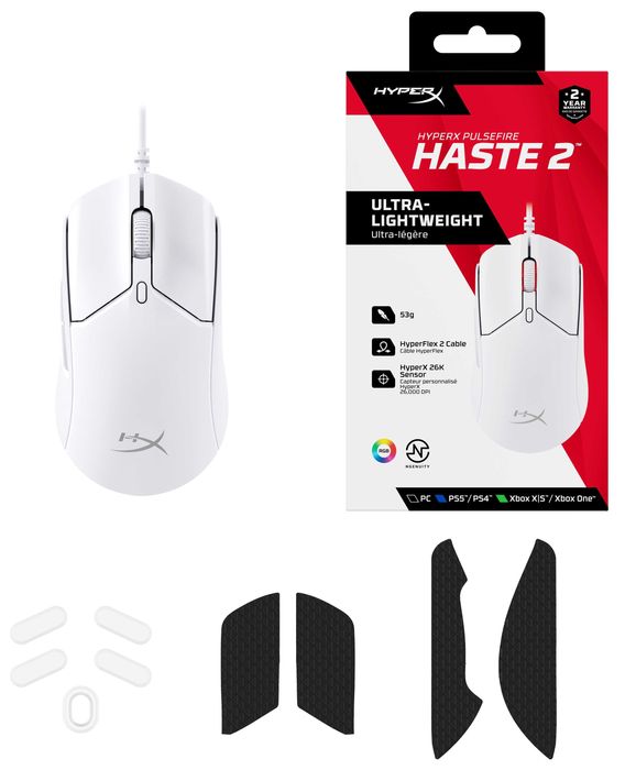 HyperX Pulsefire Haste 2 White Геймърска мишка