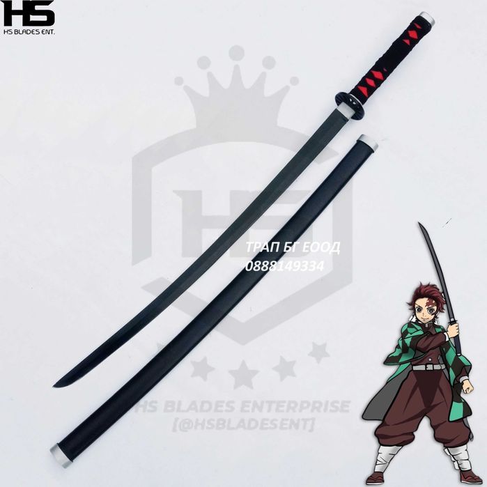 Стоманена Катана Tanjiro Kamado Demon Slayer Swords Katana 74 см