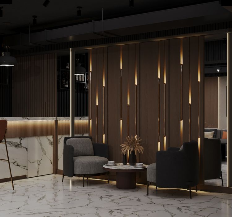 Дизайнер интерьер хизмати, калян бар караоке  бильярд компьютер клуб