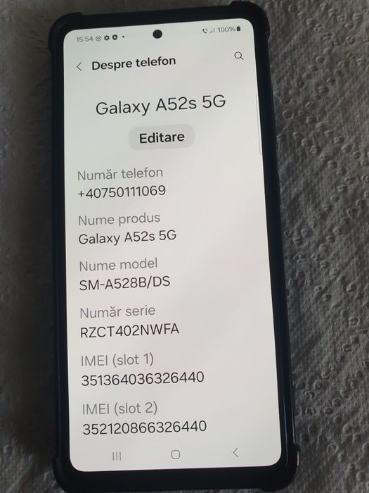 Samsung galaxy A52s 5G,perfect functional,android 14,poze reale