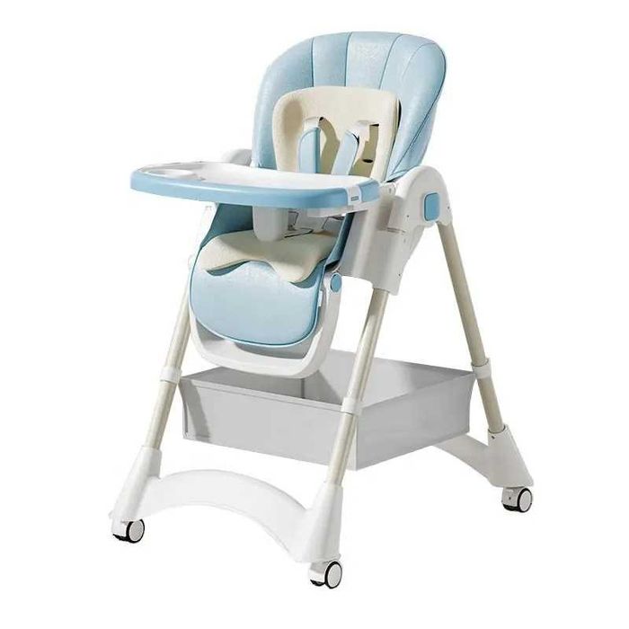 Scaun de masa reglabil Little Mom cu roti si cos pentru accesorii Blue