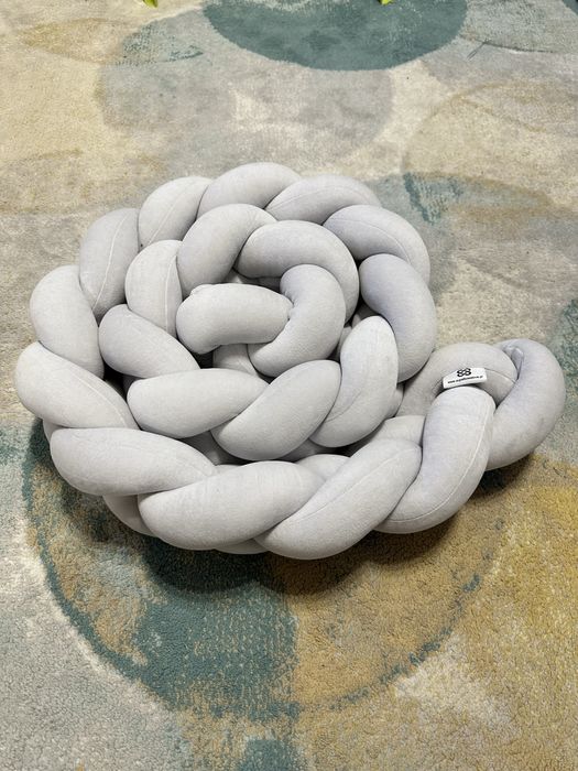 Protectie patut impletita Velvet Gri 200cm