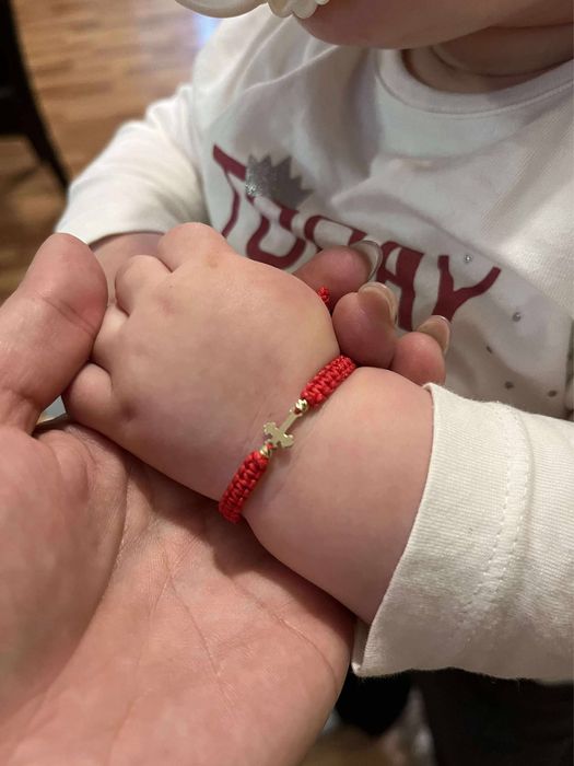 Bratara snur cu Cruciulita din Aur 14k