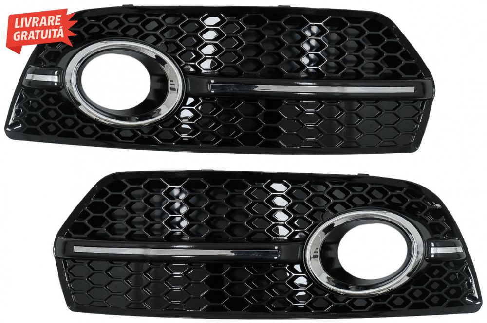 Grile Laterale Audi Q5 SUV 8R (2008-2011) RS Design Negru Lucios Chrom