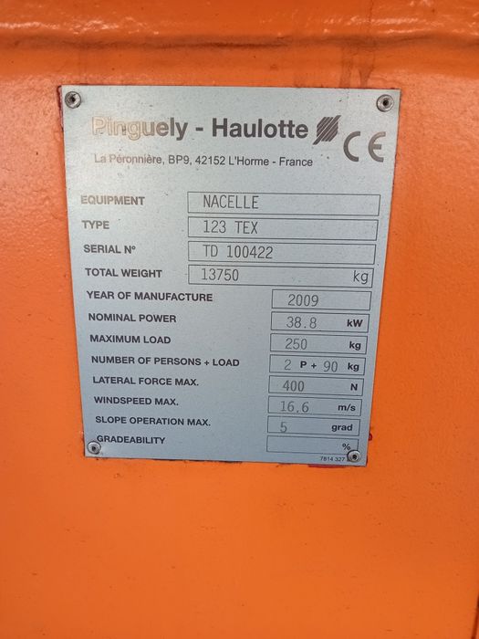 Nacela Haulotte H23TPX de vanzare autorizata iscir pana în 2028