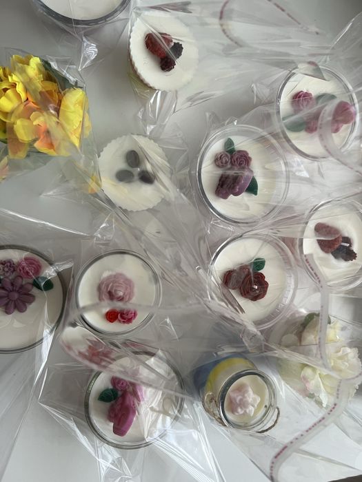 Соеви свещи, ръчна изработка, различни модели,