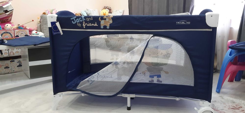 Бебешка кошара Lorelli TRAVEL KID, Две нива, Синя