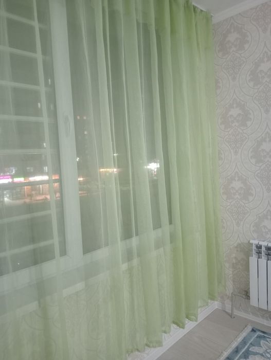 Тюль готовая зелёного цвета