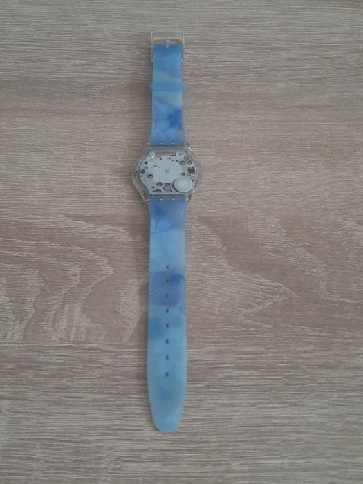 Ceas Swatch Skin Blue Flowers (SFP110) - Original, ultra-subțire/Ceas Swatch Skin "Blue Jelly" - NOU cu folie - Ultra Thin Swiss Made
