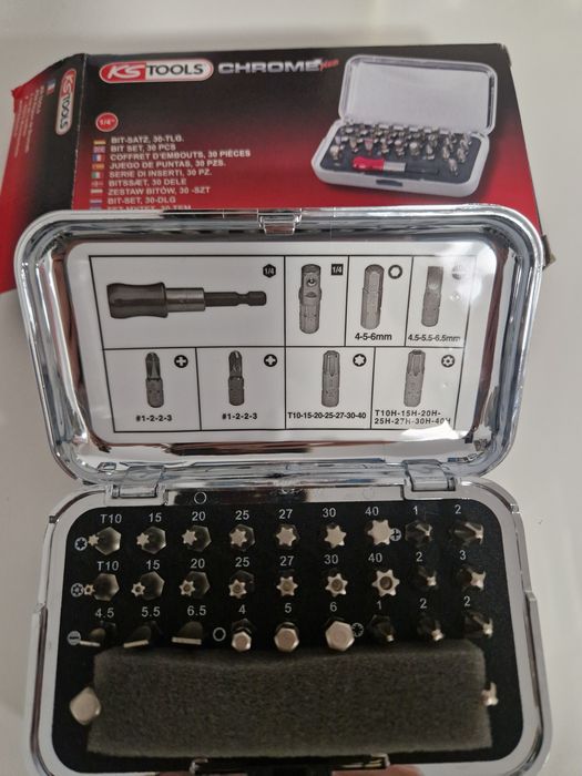 KS-Tools 911.2070 Комплект битове 1/4" CHROMEplus, 30 части