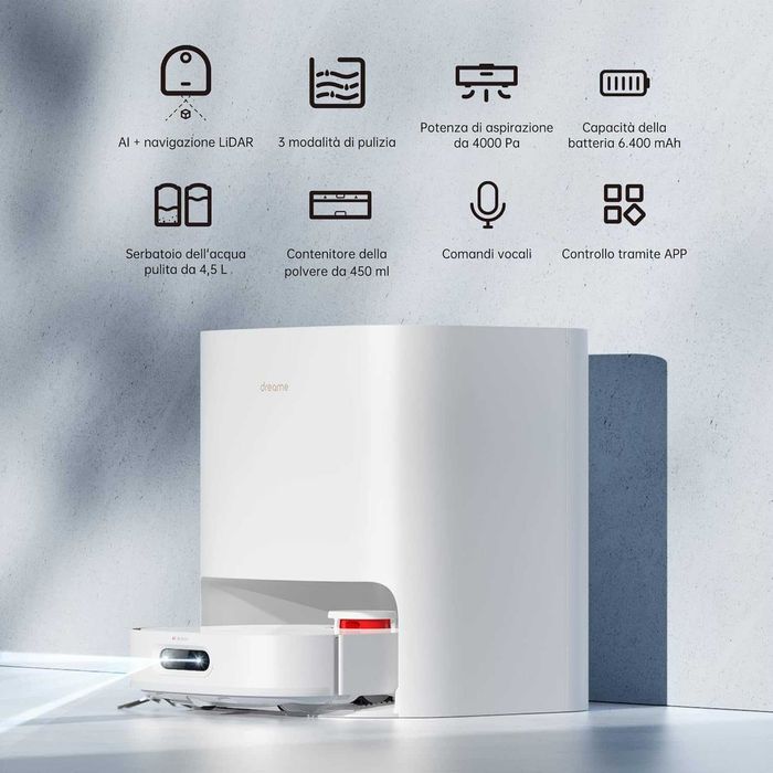 Робот прахосмукачка Dreame W10 Pro с моп Auto Wash Dry станция 4000Pa