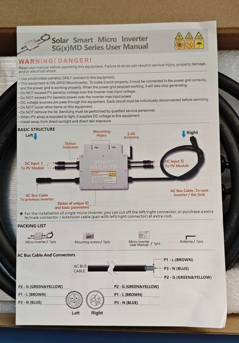 Соларен инвертор MPPT 600W, WiFi, за 30V-36V фотоволтаични модули
