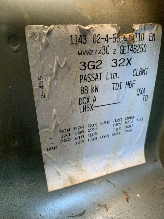 Dezmembrez vw passat b8 , 1.6 dcxa , LH5X,