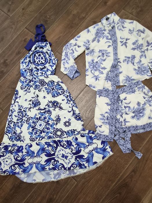 Сет Зара бяло и синьо