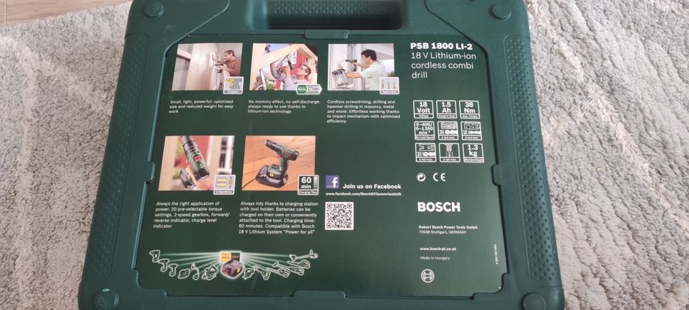 Акумулаторен Винтоверт Bosch PSB 1800 LI-2 18V 2x 1.5Ah