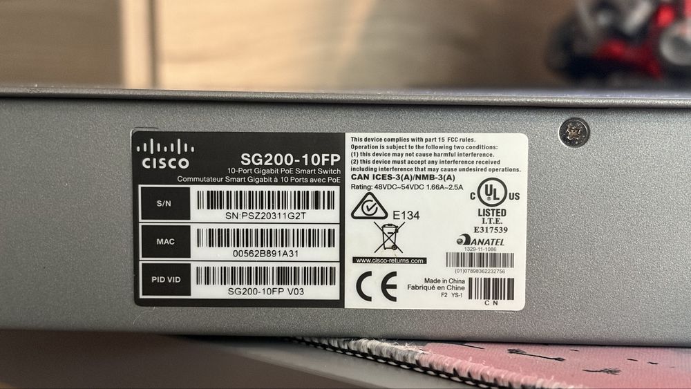 Switch PoE Cisco SG200-10FP