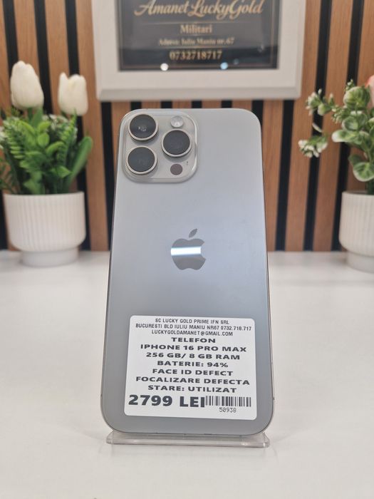 Iphone 16 Pro Max 256GB / 94% Baterie Face Id defect Garantie! #50938
