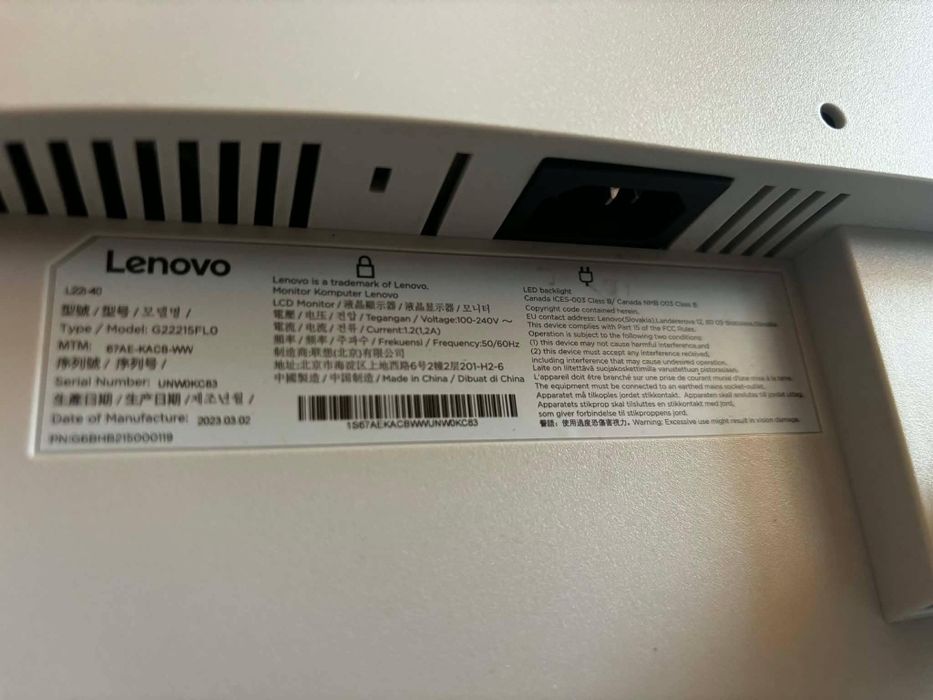 Монитор Lenovo L22i-40 + 1г ГАРАНЦИЯМонитор Lenovo L22i-40