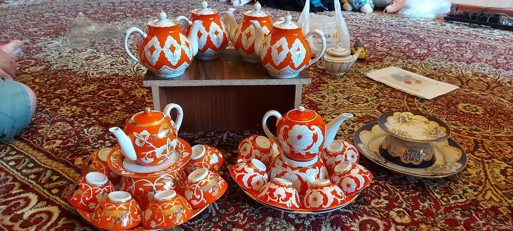 Чайные сервизы и большие чайники (Пахта / Оранжевый фарфор) — Всё ново